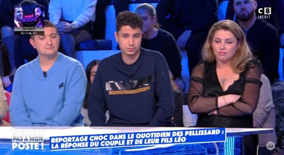 Amandine Pellissard, Alexandre et Léo dans "Touche pas à mon poste", le 31 janvier 2023, sur C8