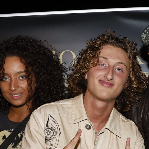 Exclusif - Jenaye, Eleejah, Joalukas Noah, son père Yannick Noah lors de la soirée d'anniversaire de Joalukas Noah, fils de Yannick Noah et Isabelle Camus, pour ses 18 ans à Paris le 10 juin 2022. © Cyril Moreau / Bestimage 