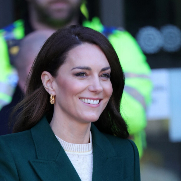 Catherine (Kate) Middleton, princesse de Galles, arrive au complexe de marché Kirkgate sur Vicar Lane à Leeds, West Yorkshire, Royaume Uni, le 31 janvier 2023, où elle rencontre des vendeurs et des membres du public pour le lancement de la campagne Shaping Us qui sensibilise à l'importance unique de la petite enfance. 