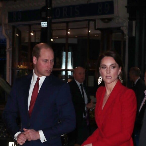 Le prince William, prince de Galles, et Catherine (Kate) Middleton, princesse de Galles, se rendent à la soirée "Shaping Us" en amont des BAFTA Awards 2023 à Londres, le 30 janvier 2023. 