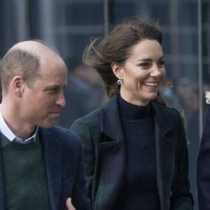 Le prince William, prince de Galles, et Catherine (Kate) Middleton, princesse de Galles, inaugurent officiellement le nouveau Centre hospitalier Royal Liverpool University Hospital à Liverpool, Royaume Uni, le 12 janvier 2023. 