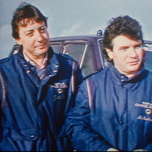 Jean-Luc Roy et Daniel Balavoine lors de la 8e édition du Paris-Dakar en 1986