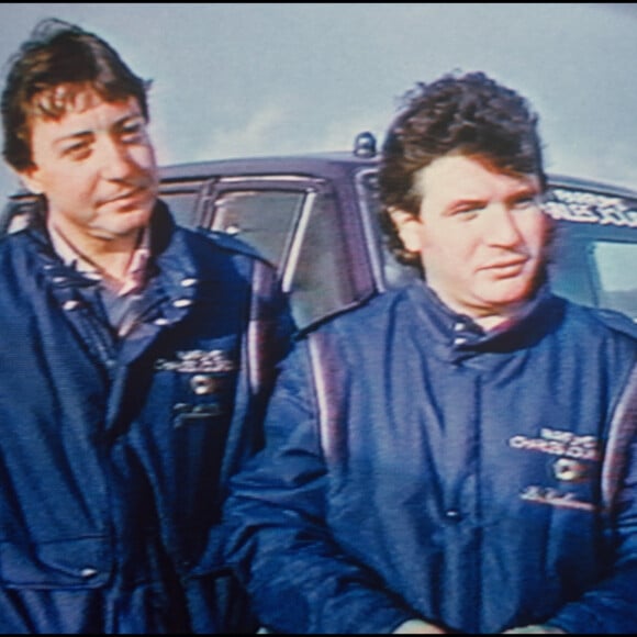 Jean-Luc Roy et Daniel Balavoine lors de la 8e édition du Paris-Dakar en 1986