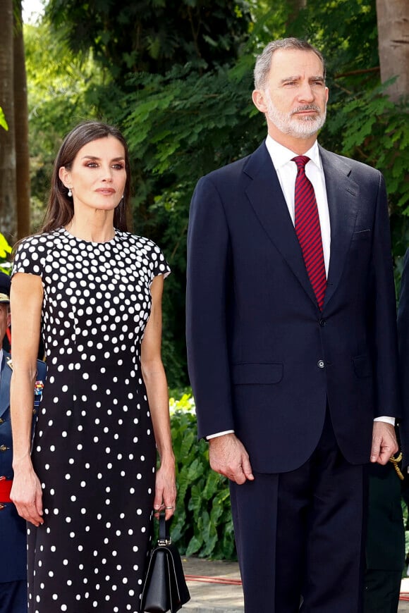 Le roi Felipe VI et la reine Letizia d'Espagne ont été reçus par le président Joao Lourenço et sa femme Ana Dias Lourenco au palais présidentiel à Luanda, à l'occasion de leur voyage officiel en Angola. Le 7 février 2023 