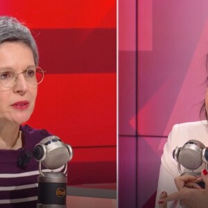 Echange tendu entre Apolline de Malherbe et Sandrine Rousseau dans "Face à face", sur BFMTV, le 7 février 2023