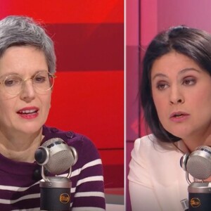 Echange tendu entre Apolline de Malherbe et Sandrine Rousseau dans "Face à face", sur BFMTV, le 7 février 2023