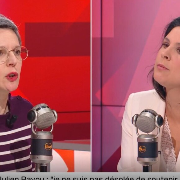 Echange tendu entre Apolline de Malherbe et Sandrine Rousseau dans "Face à face", sur BFMTV, le 7 février 2023
