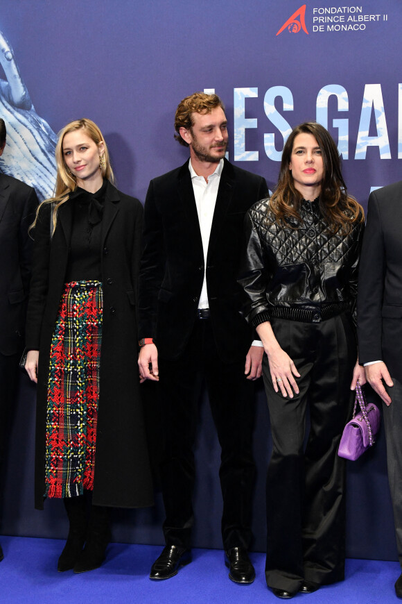 Beatrice Borromeo, son mari, Pierre Casiraghi et Charlotte Casiraghi durant l'avant première mondiale au Grimaldi Forum à Monaco, le 9 février 2023, du film "Les gardiennes de la planète" réalisé par Jean-Albert Lièvre et raconté par J.Dujardin. © Bruno Bebert / Bestimage 