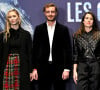 Beatrice Borromeo, son mari, Pierre Casiraghi et Charlotte Casiraghi durant l'avant première mondiale au Grimaldi Forum à Monaco, du film "Les gardiennes de la planète" réalisé par Jean-Albert Lièvre et raconté par J.Dujardin. © Bruno Bebert / Bestimage 