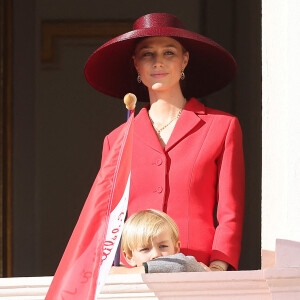 Beatrice Borromeo - La famille princière au balcon du palais lors de la Fête Nationale de la principauté de Monaco le 19 novembre 2022. © Dominique Jacovides / Bruno Bebert / Bestimage 