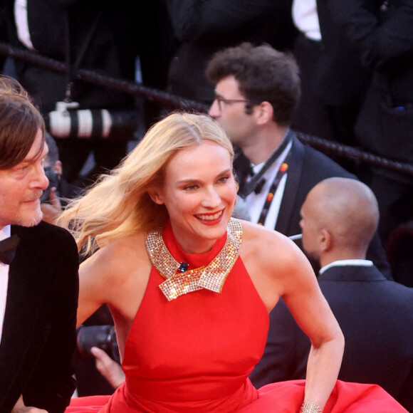 Norman Reedus et Diane Kruger - Montée des marches du film " L'Innocent " lors du 75ème Festival International du Film de Cannes. Le 24 mai 2022 © Dominique Jacovides / Bestimage