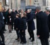 Stéphanie Tesson, Daphné Tesson et famille arrivant aux obsèques de Philippe Tesson en l'église Saint-Germain des-Prés à Paris le 10 février 2023. © Christophe Clovis / Bestimage 