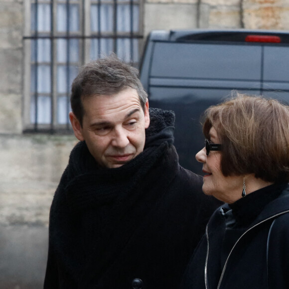 Guest, Macha Méril arrivant aux obsèques de Philippe Tesson en l'église Saint-Germain des-Prés à Paris le 10 février 2023. © Christophe Clovis / Bestimage 