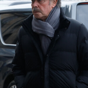 Michel Leeb arrivant aux obsèques de Philippe Tesson en l'église Saint-Germain des-Prés à Paris le 10 février 2023. © Christophe Clovis / Bestimage 