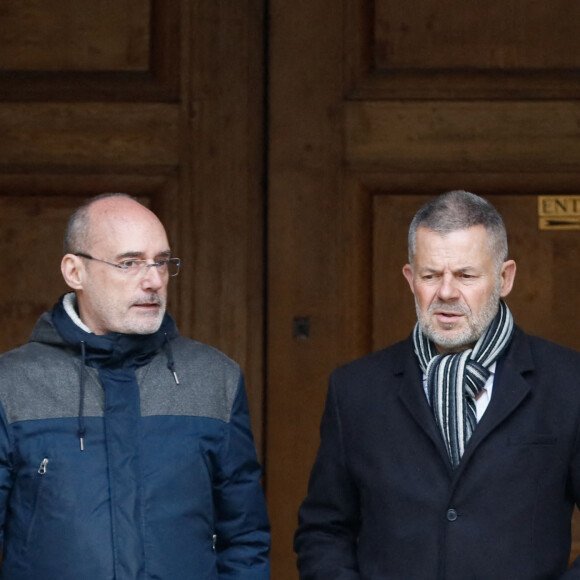 Eric Naulleau - Sorties des obsèques de Philippe Tesson en l'église Saint-Germain des-Prés à Paris le 10 février 2023. © Christophe Clovis / Bestimage 