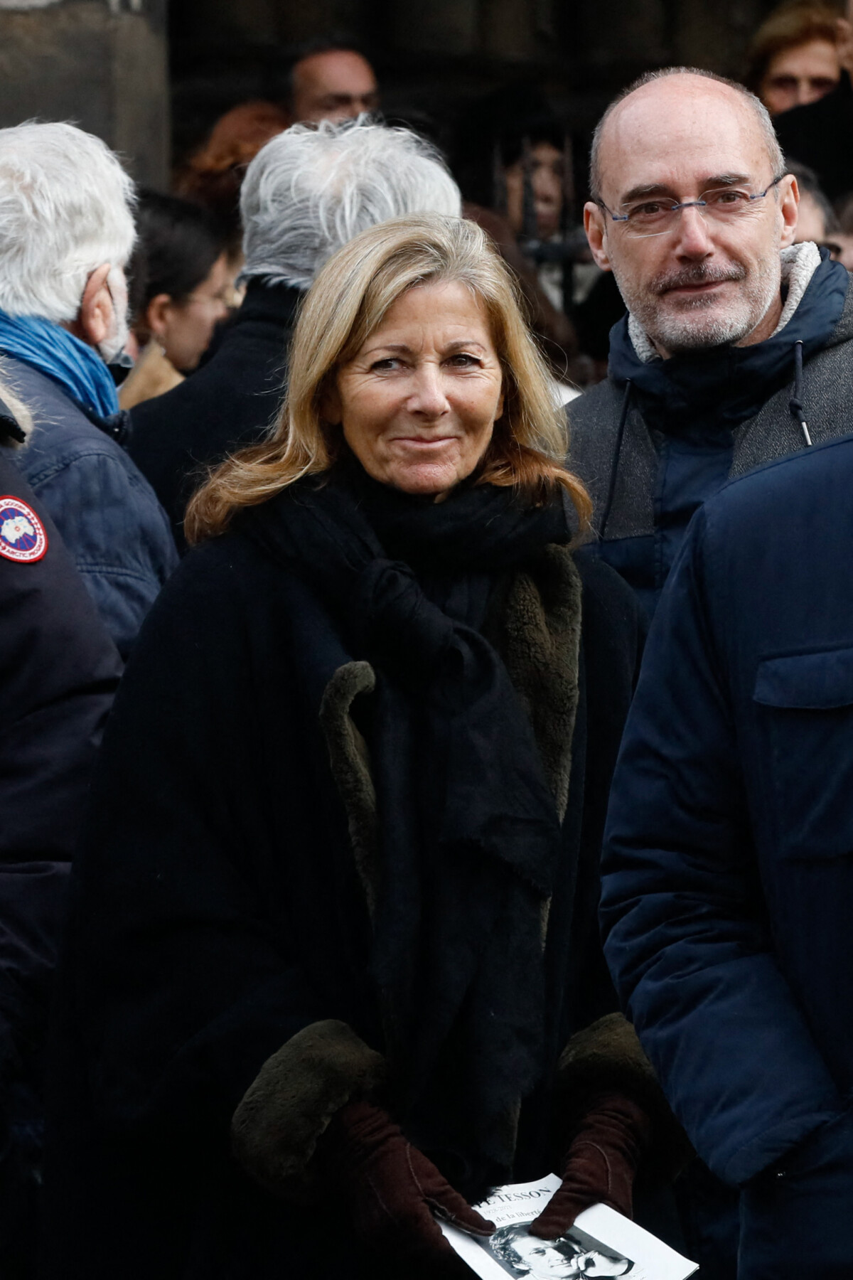 Photo Claire Chazal Sorties des obsèques de Philippe Tesson en l