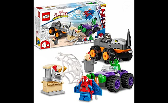 Nos héros doivent empêcher Rhino de voler ce trésor avec ce jeu de construction Lego Marvel Spidey et ses amis extraordinaires le combat des camions