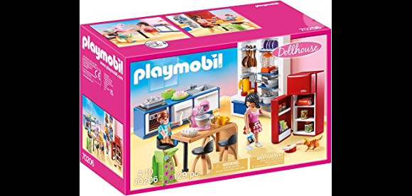 Votre enfant va prépare de déliceux plats avec ce jeu Playmobil Dollhouse cuisine familiale