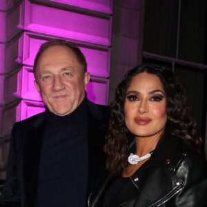 Salma Hayek et son mari François-Henri Pinault - Arrivées à l'after party des Brit Awards 2023 à l'hôtel Nomad à Londres le 11 février 2023.