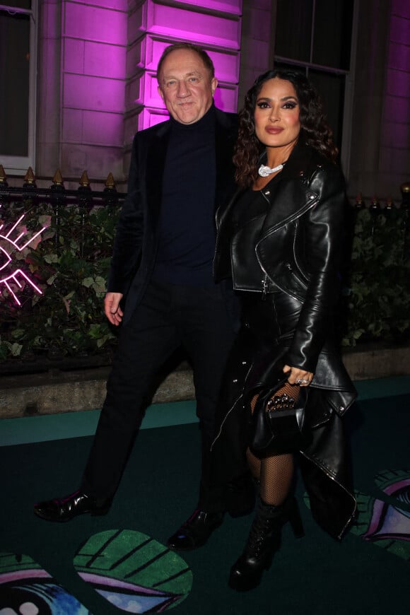 Salma Hayek et son mari François-Henri Pinault - Arrivées à l'after party des Brit Awards 2023 à l'hôtel Nomad à Londres le 11 février 2023.