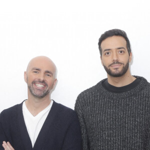 Exclusif - Philippe Lacheau, Julien Arruti, Tarek Boudali, Elodie Fontan en backstage de l'émission Touche pas à mon poste (TPMP) diffusée en directe sur C8 le 7 février 2023. © Jack Tribeca / Bestimage