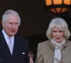 Le roi Charles III d'Angleterre et Camilla Parker Bowles, reine consort d'Angleterre, visitent l'hôtel de ville de Bolton à Bolton Greater Manchester, Royaume Uni, le 20 janvier 2023. 