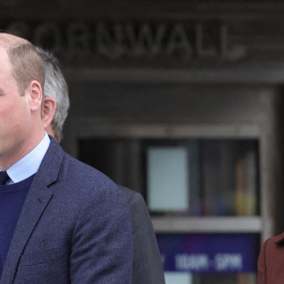 Le prince William, prince de Galles, et Catherine (Kate) Middleton, princesse de Galles, lors d'une visite du National Maritime Museum Cornwall à Falmouth, Royaume Uni, le 9 février 2023. 