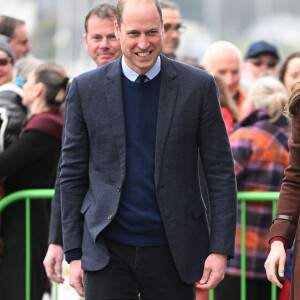 Le prince William, prince de Galles, et Catherine (Kate) Middleton, princesse de Galles, arrivent pour visiter le National Maritime Museum Cornwall à Falmouth, Royaume Uni, le 9 février 2023. 