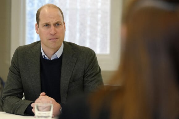 Le prince William, prince de Galles, lors d'une visite d'un centre de l'association caritative Depaul, pour souligner le travail qu'ils font pour aider les jeunes sans-abri ou dans un logement précaire, ainsi que pour l'empêcher de se produire en premier lieu, à Londres, Royaume Uni, le 19 janvier 2023. 