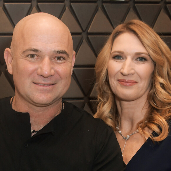 Andre Agassi et sa femme Steffi Graf à l'inauguration d'une nouvelle boutique Longines à Las Vegas.