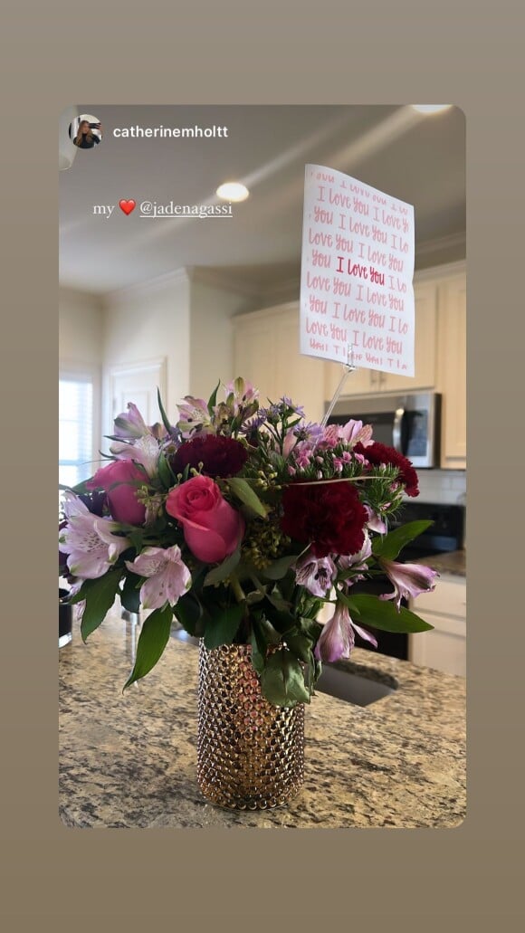 La bouquet offert par Jaden Agassi à sa compagne.
