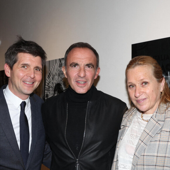 Exclusif - Thomas Sotto, Nikos Aliagas et Anne Hommel - Vernissage de l'exposition "Regards Vénitiens" de l'artiste photographe Nikos Aliagas au Palazzo Vendramin Grimani. Venise, le 3 Février 2023. © Dominique Jacovides / Bestimage