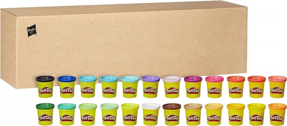 Toutes les couleurs possibles s'offrent à votre enfant avec ce coffret de 24 pots de pâte à modeler Play-Doh