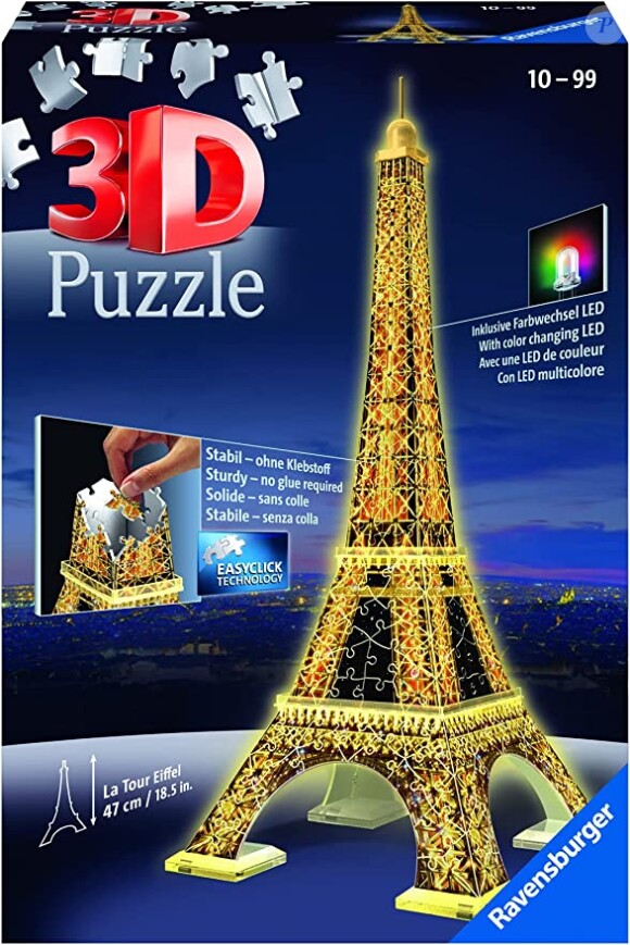 Avoir la Tour Eiffel dans sa chambre, c'est possible avec ce puzzle 3D Bulding Tour Eiffel illuminée de Ravensburger