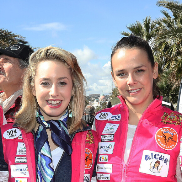 Jazmin Grace Grimaldi (la fille du prince A. II de Monaco), Pauline Ducruet - Départ du 28ème Rallye Aicha des Gazelles depuis la Promenade des Anglais à Nice le 17 mars 2018.  MARCH 17: The 28th "Rallye Aicha Des Gazelles Du Maroc" on March 17th, 2018 in Nice, France. 