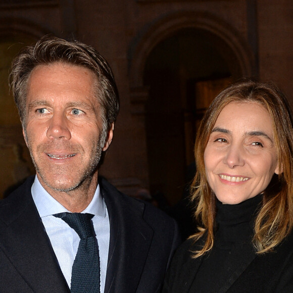 Le prince Emmanuel-Philibert de Savoie et sa femmme Clotilde Courau lors de la cérémonie d'installation de F.Mitterrand à l'académie des Beaux-Arts à Paris, France, le 6 février 2020.  © Veeren/Bestimage 