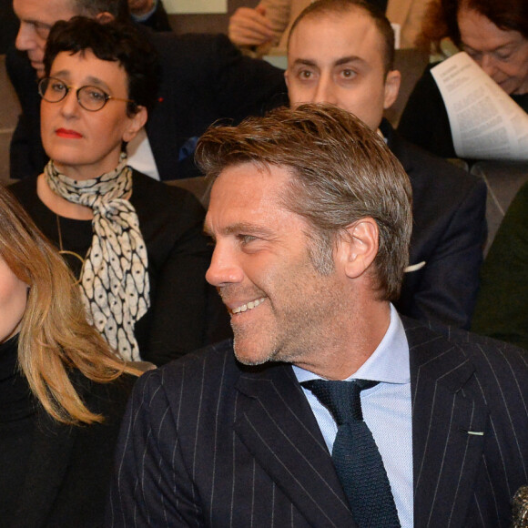 Le prince Emmanuel-Philibert de Savoie, sa femmme Clotilde Courau et La princesse Maria-Pia de Savoie lors de la cérémonie d'installation de F.Mitterrand à l'académie des Beaux-Arts à Paris, France, le 6 février 2020. © Veeren/Bestimage 