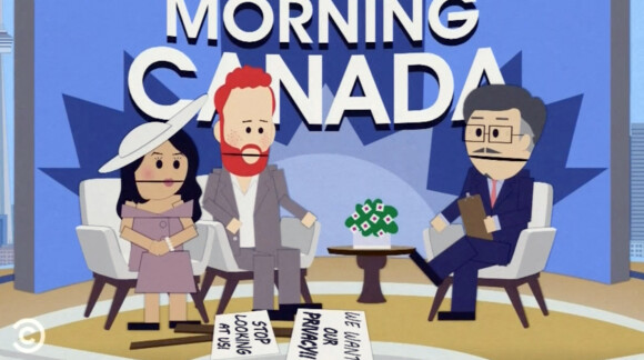 Capture d'écran d'un épisode de South Park parodie Meghan Markle et le prince Harry dans le dernier épisode "The Worldwide Privacy Tour". © Comedy Central/JLPPA/Bestimage 