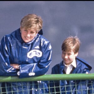 Lady Diana, le prince William et le prince Harry lors d'une visite aux chutes du Niagara en 1991.