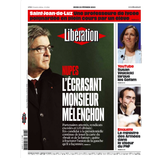 Couverture de "Libération".