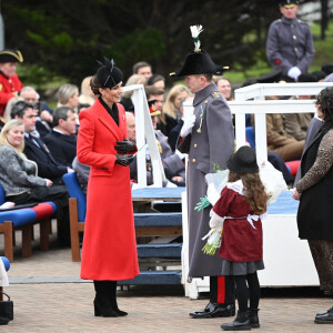Le couple est devenu prince et princesse de Galles en 2022. 
Kate Catherine Middleton, princesse de Galles, en visite au "1st Battalion Welsh Guards at Combermere Barracks "à Windsor, à l'occasion de la Saint-David. Le 1er mars 2023 