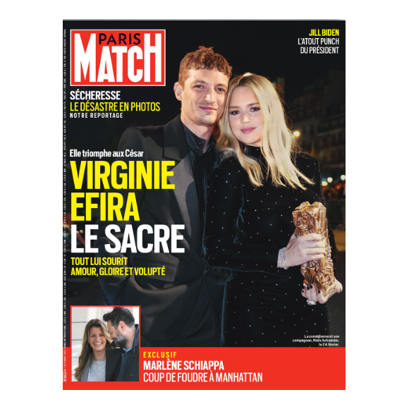 Virginie Efira et Niels Schneider en couverture du magazine "Paris Match", jeudi 2 mars.