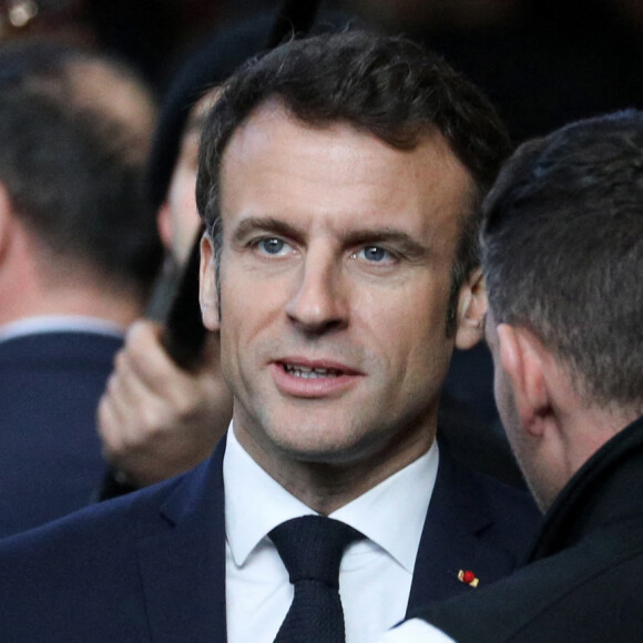 Le président français Emmanuel Macron lors de sa visite de la 59e édition du salon de l'agriculture le jour de son inauguration, à Paris, le 25 février 2023. © Stéphane Lemouton / Bestimage 