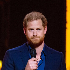 Le prince Harry, duc de Sussex, lors de la cérémonie de clôture des Invictus Games 2020 à La Haye, Pays-Bas, le 22 avril 2022. 