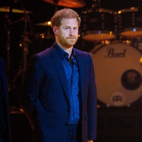 Le prince Harry, duc de Sussex, lors de la cérémonie de clôture des Invictus Games 2020 à La Haye, Pays-Bas, le 22 avril 2022. 