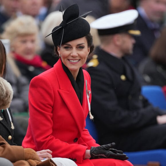 Catherine Kate Middleton, princesse de Galles, en visite au "1st Battalion Welsh Guards at Combermere Barracks "à Windsor, à l'occasion de la Saint-David le 1er mars 2023. 