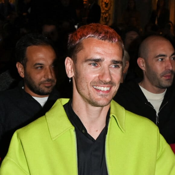 Isabelle Griezmann, Antoine Griezmann et sa femme Erika Choperena - Inauguration de la statue de cire de "Antoine Griezmann" au musée Grévin à Paris le 6 mars 2023. © Coadic Guirec/Bestimage