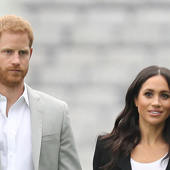 Le prince Harry, duc de Sussex et sa femme Meghan Markle, duchesse de Sussex assistent aux jeux gaélique à Croke Park à Dublin le 11 juillet 2018 
