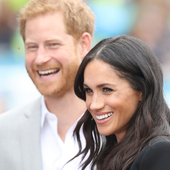 Le prince Harry, duc de Sussex et sa femme Meghan Markle, duchesse de Sussex assistent aux jeux gaélique à Croke Park à Dublin le 11 juillet 2018 