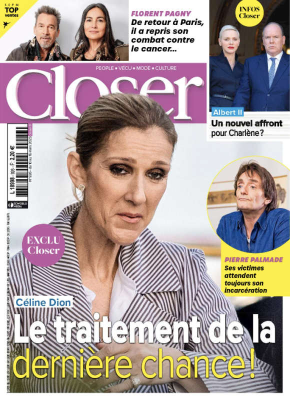 Le magazine Closer a dévoilé le traitement "de la dernière chance" que suit la star
Le magazine Closer du 10 mars 2023